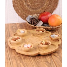 Bambum - 7 Parça Mini sosluklu Dönen Servis Tabağı