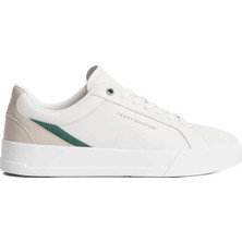 Tommy Hilfiger Bej Erkek Sneaker Th Court Premıum Leather