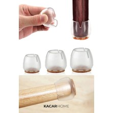Moontime Alaçatı 24 Adet 2,5cm-3,2cm Arası Şeffaf Silikon Sandalye Pabucu Masa Sandalye Zemin Koruyucu Sessiz Tip