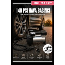 HBG Markt Metal Gövdeli 12V Oto Lastik Hava Kompresörü 140 Psı