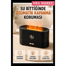 HBG Markt Mey Ithalat® Alev Efektli Ultrasonik Aroma Difüzörü 180 ml LED Işıklı Hava Nemlendirici