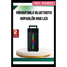 HBG Markt Mey Ithalat® Şarjlı Işıklı Bluetooth Hoparlör | Usb, Aux, Tf Kart ve Radyo Destekli