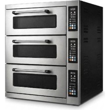 By Kitchen 3 Katlı Elektrikli Pizza Fırını, 24 cm x 12 Pizza Kapasiteli