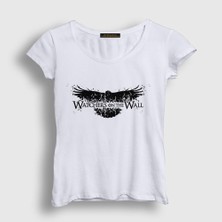 Presmono Kadın Beyaz Watchers Game Of Thrones T-Shirt