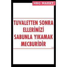 HBG Markt Uyarı Levhası 25X35CM Pvc El Yıkama Zorunluluğu Iş Güvenliği