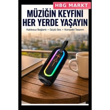 HBG Markt LED Işıklı Taşınabilir Hoparlör Kırmızı