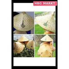 HBG Markt Mey Ithalat® Naturel Renk Cambodia Kamboçyalı Vietnam Şapkası Pvc Hasır