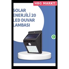 HBG Markt Mey Ithalat® IP65 Dayanıklı Solar Enerjili Dış Cephe Aydınlatma