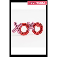 HBG Markt Mey Ithalat® Kırmızı Renk Xoxo Yazılı Parti Gözlüğü 17X7 cm