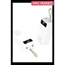 HBG Markt Mey Ithalat® Powerbank 60.000 Mah Taşınabilir Şarj Hızlı El Fenerli Dijital Göstergeli