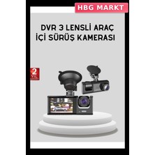 HBG Markt Mey Ithalat® Full Hd Üç Kameralı Araç Kamerası 170° Geniş Açılı ve Park Destekli