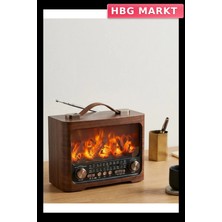 HBG Markt Mey Ithalat® LED Şömine Efektli Kablosuz Hoparlör Bluetooth Radyo USB Tf Kart Destekli
