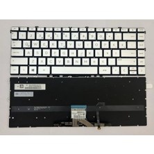 Nion Hp X360 2-In-1 Laptop 14-ES0013DX Uyumlu Notebook Klavye (Gümüş Tr Işıklı)