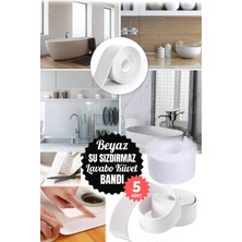 Moontime Alaçatı 5 Adet 3.2 mt Mutfak Banyo Küvet Köşe Sızdırmaz Bant Su Geçirmez Kalıp Geçirmez Sızdırmazlık Şerit