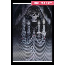 HBG Markt Mey Ithalat®  5d Elmas Boyama 3 Farklı Resim Değişenli Halloween Iskelet Tablosu 30X40 cm