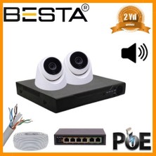 ALK 5 Mp 1440P 2 Iç Mekan Kameralı Dahili Mikrofonlu Ip Poe Güvenlik Seti