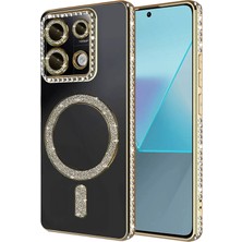 ALK Mey Ithalat®   Redmi 13C Joke Simli Magneticsafe Kılıf - Gold