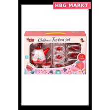 HBG Markt Mey Ithalat® 998A-998B Çiçek Desenli Metal Çay Seti 15 Parça -Vardem Oyuncak