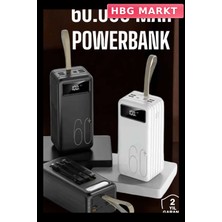 HBG Markt Mey Ithalat® Powerbank 60.000 Mah Dijital Göstergeli 4 Portlu Taşınabilir