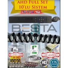 ALK 2mp Ahd 1080P Gece Görüşlü 10 Kameralı Güvenlik Sistemi - 500GB HDD