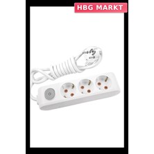 HBG Markt Mey Ithalat® Viko Multi-Let Kablolu Grup Priz 3 Lü 3 Metre