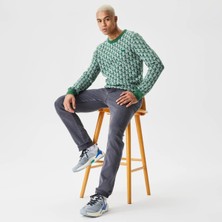 Lacoste Erkek Bisiklet Yaka Monogram Yeşil Kazak