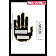 HBG Markt Mey Ithalat® El Orta Parmak LED Kumandalı Araç Içi Reflektör Arka Cam El Simgesi