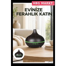 HBG Markt Ultrasonik Hava Difüzörü 550ML 7 Renk LED Aromaterapi Nemlendirici