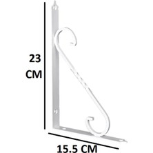 Moontime Alaçatı Renk Seçenekli Beyaz 23X15.5 Ferforje Raf Altı Metal L Ayak - Raf Altı - Tek Ebat - Beyaz