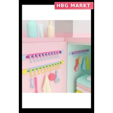 HBG Markt Mey Ithalat® 10 Kancalı Raylı Mutfak ve Banyo Düzenleyici Askı 30 cm