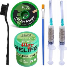 Smnr Relıfe RL-402/ Krem Macun Lehim Paste 183°C 40G Flux Lehim Toplama ve 2uul 2015 Emme Teli 2,0mm Lehim SETI23