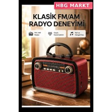 HBG Markt Kablosuz Bluetooth Hoparlör Taşınabilir Radyo Destekli Şarj Edilebilir