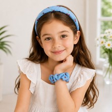 Joinkidz Düğüm Figürlü Kiraz Desenli Denim Model Taç ve Simit Toka