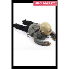 HBG Markt Mey Ithalat® Sesli Işıklı ve Sensörlü Yerde Emekleyen Hareketli Bebek Hayalet Zombi Dekor 30X85 cm