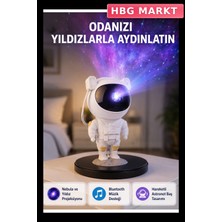 HBG Markt Bluetooth Müzikli Astronot Projeksiyon Lambası Uzaktan Kumandalı