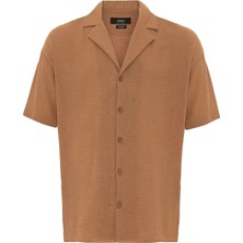 S13 Store Apaş Yaka Oversize Kısa Kollu Erkek Gömlek