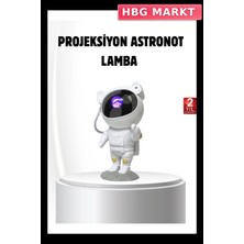 HBG Markt Mey Ithalat® Bluetooth Müzikli Astronot Projeksiyon Lambası Yıldız ve Ay Efektli