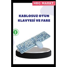 HBG Markt Mey Ithalat® Kablosuz Retro Klavye ve Mouse Seti – 104 Tuşlu, Sessiz Yazım