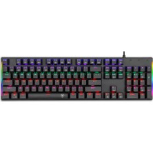 T-Dagger Naxos, T-TGK310-BL, USB Kablolu, Türkçe Q, Rainbow Backlight, Blue Mekanik Switch, 104 Tuşlu, Gaming Klavye