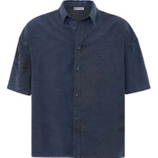 S13 Store Yıkamalı Oversize Kısa Kol Tensel Gömlek
