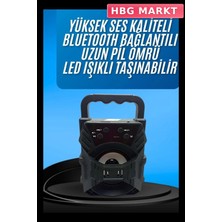 HBG Markt Mey Ithalat® Işıklı Bluetooth Hoparlör Ses Bombası Taşınabilir Yüksek Ses Kaliteli Radyo Özelliği