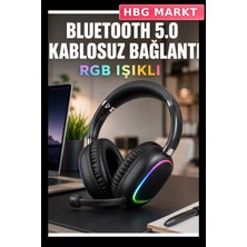 HBG Markt Mat Siyah Kablosuz Kulaklık Type-C Şarjlı
