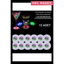 HBG Markt Pilli LED Işıklı Bardak Altlığı 12'li Set