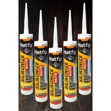 Moontime Alaçatı 5 Adet Hatfix Silikonize Beyaz Mastik 450GR (HF-450)