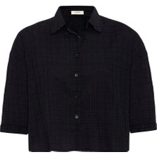 S13 Store Crop Dokulu Kadın Gömlek