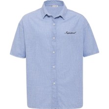 S13 Store Oversize Yazı Detaylı Kısa Kol Gömlek