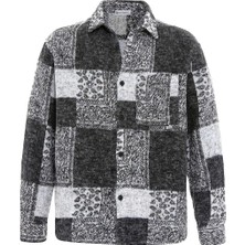 S13 Store Cep Detaylı Kare Desenli Oversize Oduncu Gömlek