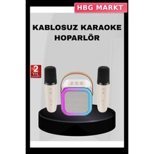 HBG Markt Mey Ithalat® Taşınabilir Karaoke Hoparlör Bluetooth 5.0 ve Çift Mikrofonlu
