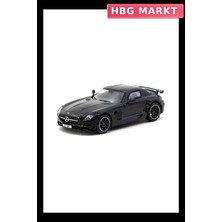 HBG Markt Mey Ithalat® 1/64 Model Araç Benz Sls Amg Coupé Black Series Black Metallic - Singapore Special Edition