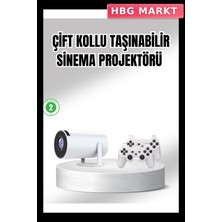 HBG Markt Mey Ithalat® Projeksiyon Cihazı 4K Destekli Kablosuz Bağlantılı Bluetooth 5.0